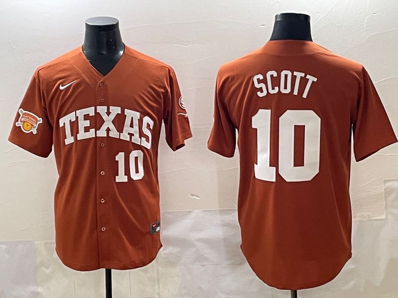 Men Texas Longhorns #10 Scott brown Nike joint Name NCAA 2025 Jersey style 43->ncaa teams->NCAA Jersey